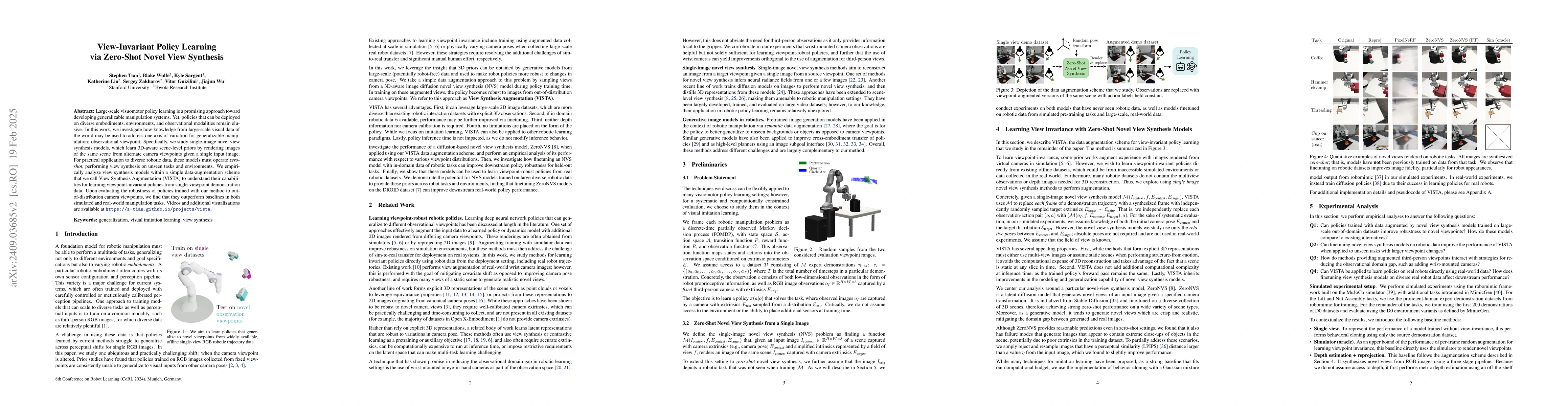 Thumbnail for View-Invariant Policy Learning via Zero-Shot Novel View Synthesis