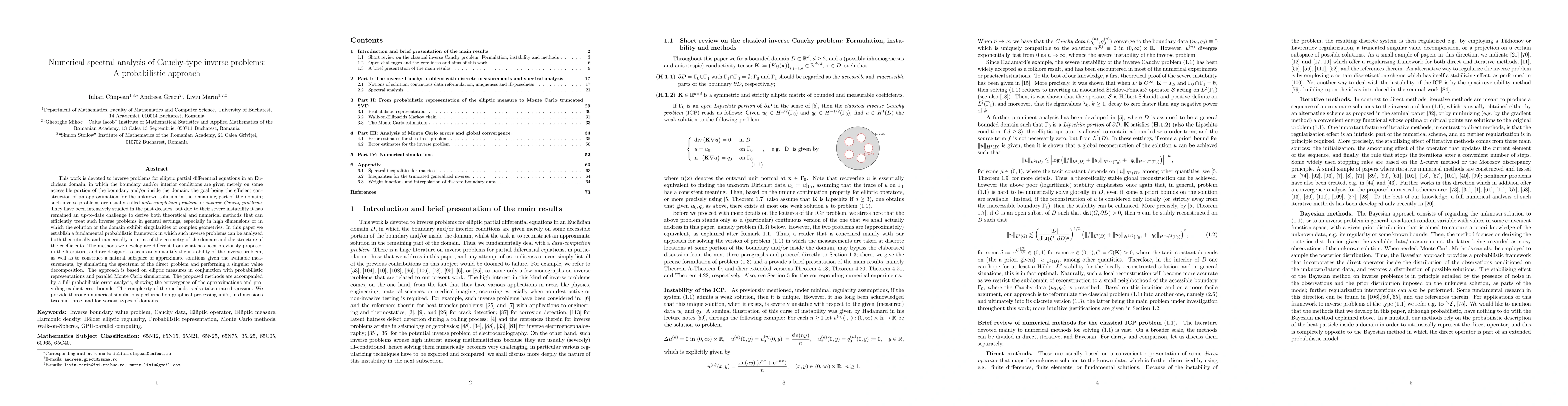 Thumbnail for Numerical spectral analysis of Cauchy-type inverse problems: A
  probabilistic approach