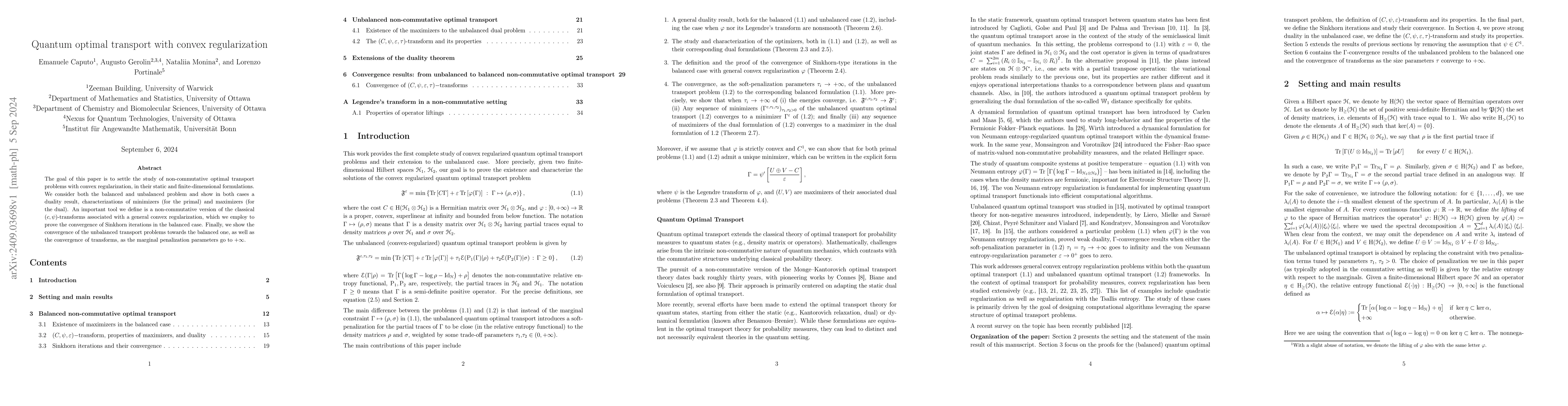 Thumbnail for Quantum optimal transport with convex regularization
