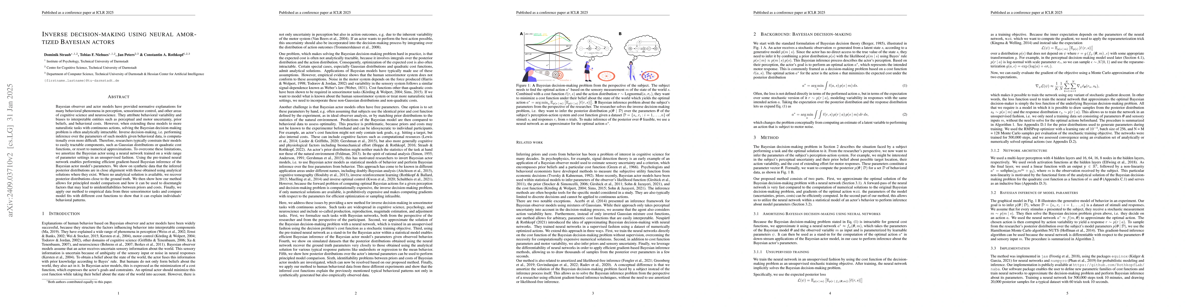 Thumbnail for Inverse decision-making using neural amortized Bayesian actors