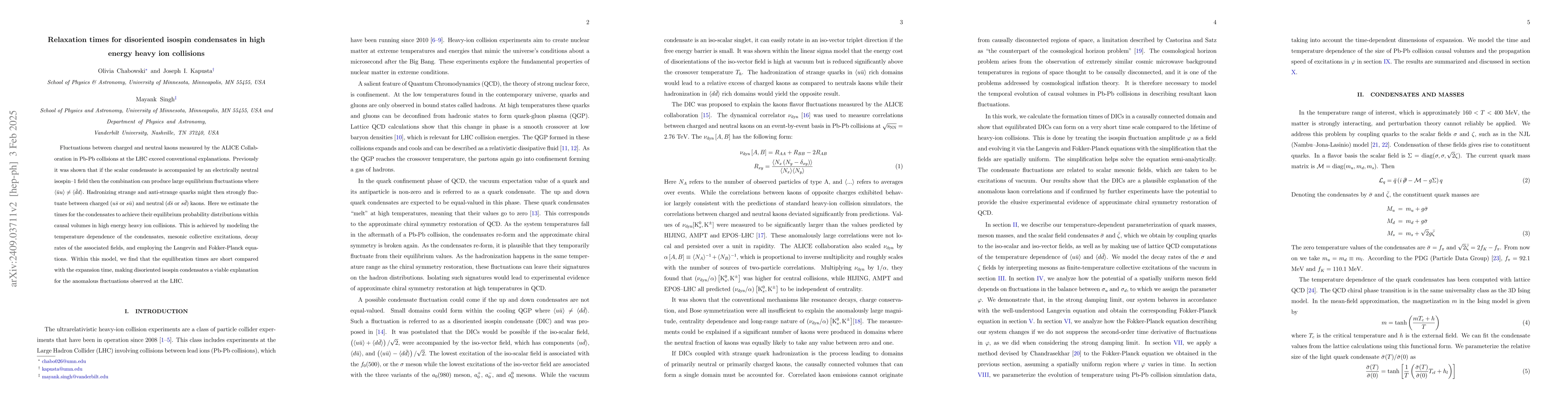 Thumbnail for Relaxation times for disoriented isospin condensates in high energy
  heavy ion collisions