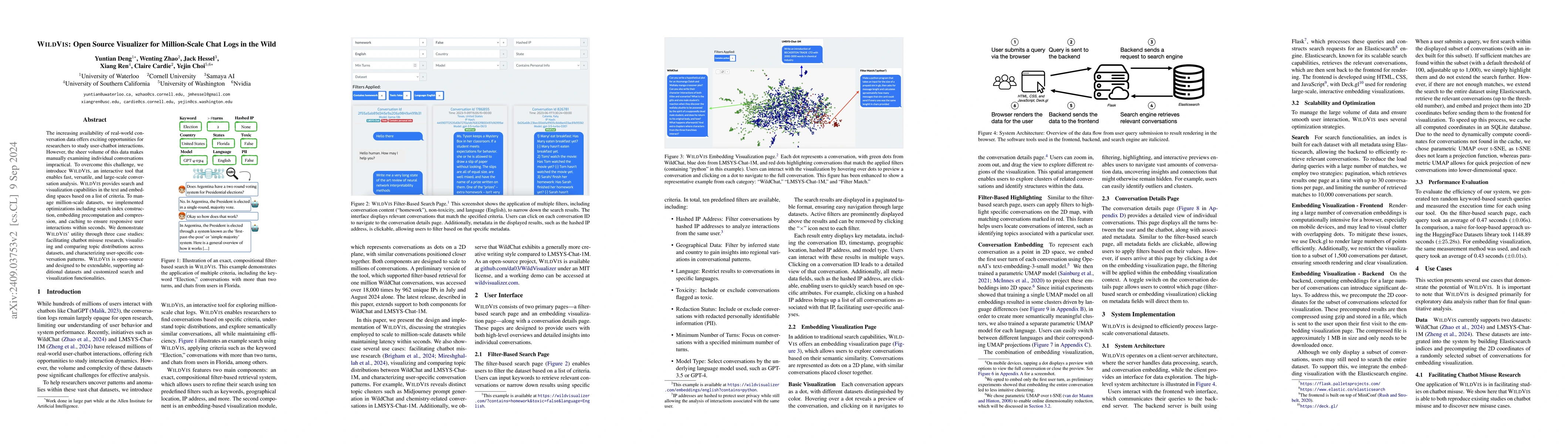 Thumbnail for WildVis: Open Source Visualizer for Million-Scale Chat Logs in the Wild