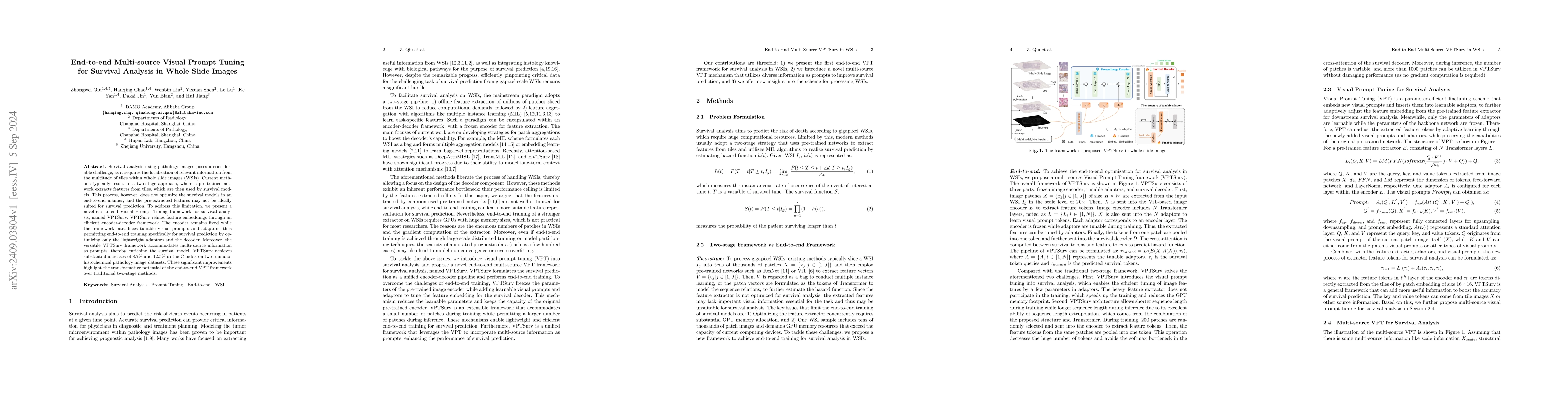 Thumbnail for End-to-end Multi-source Visual Prompt Tuning for Survival Analysis in
  Whole Slide Images
