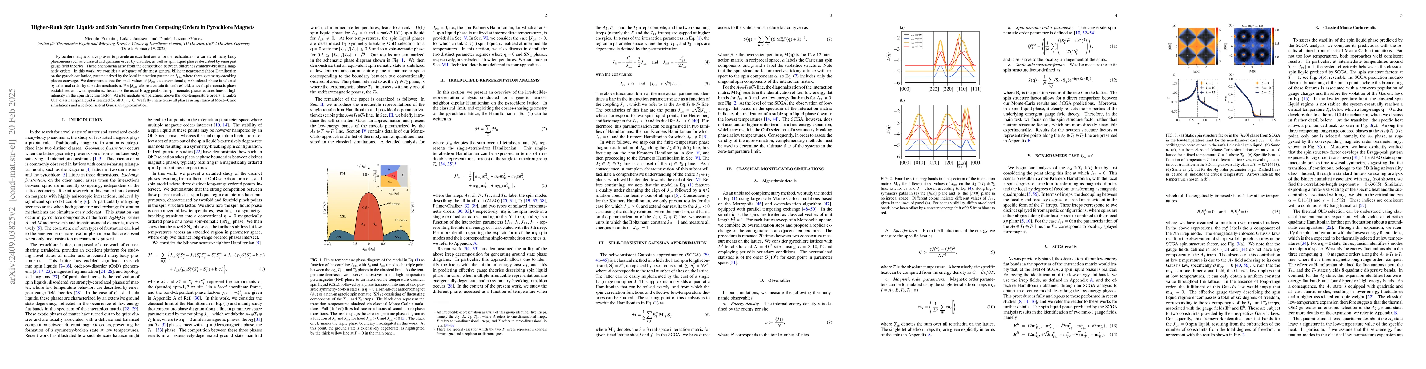 Thumbnail for Higher-Rank Spin Liquids and Spin Nematics from Competing Orders in
  Pyrochlore Magnets