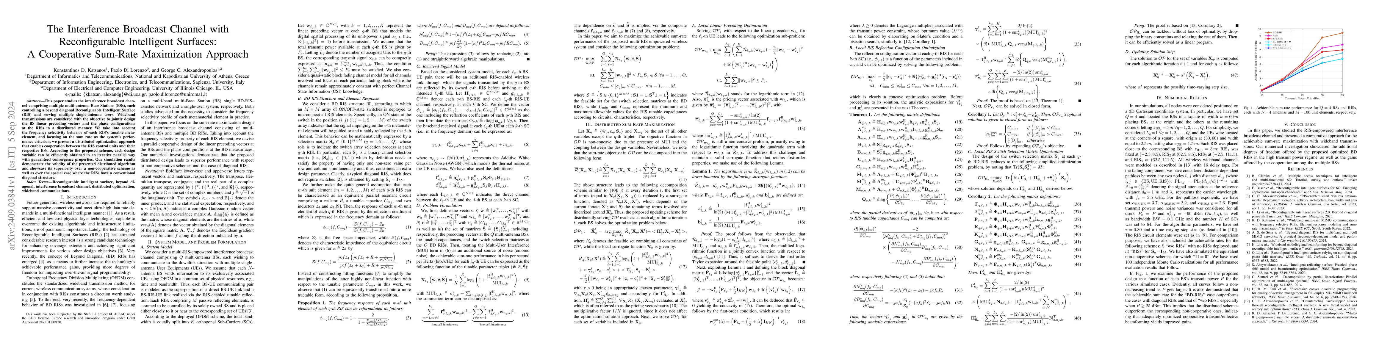 Thumbnail for The Interference Broadcast Channel with Reconfigurable Intelligent
  Surfaces: A Cooperative Sum-Rate Maximization Approach