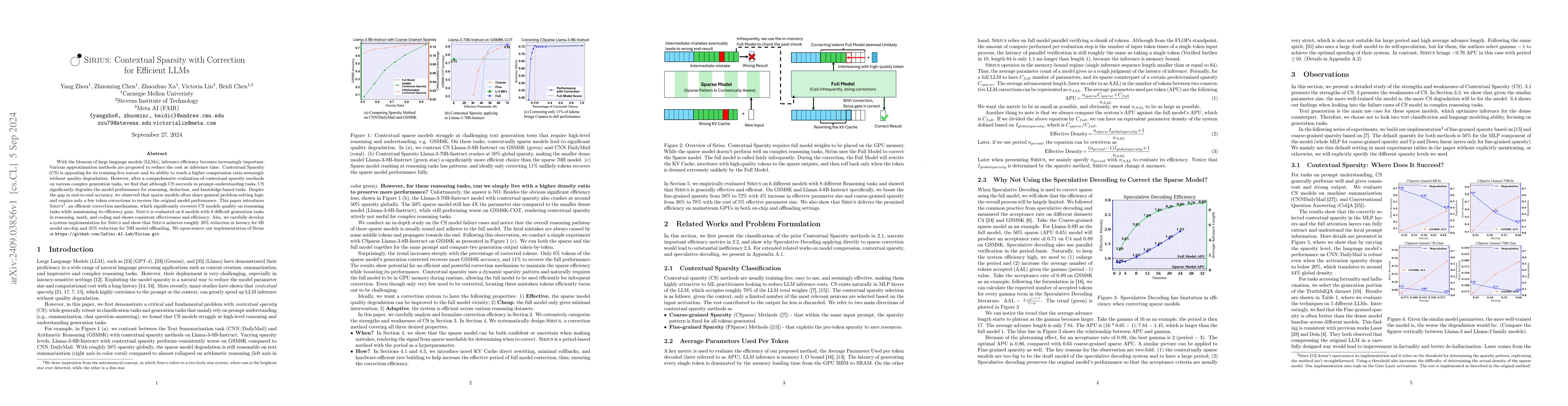 Thumbnail for Sirius: Contextual Sparsity with Correction for Efficient LLMs