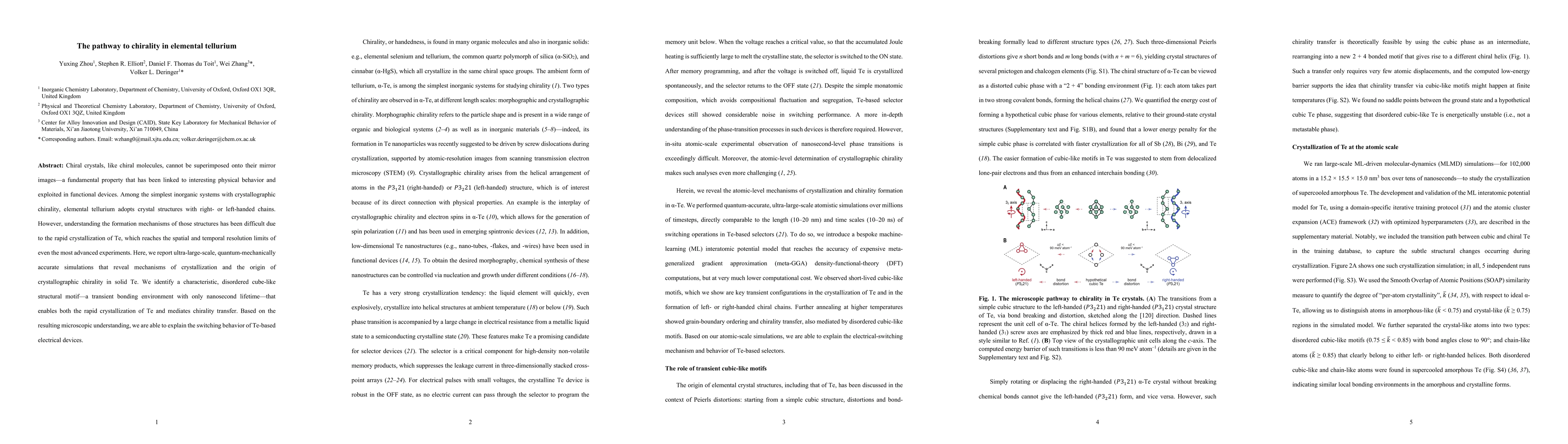 Thumbnail for The pathway to chirality in elemental tellurium