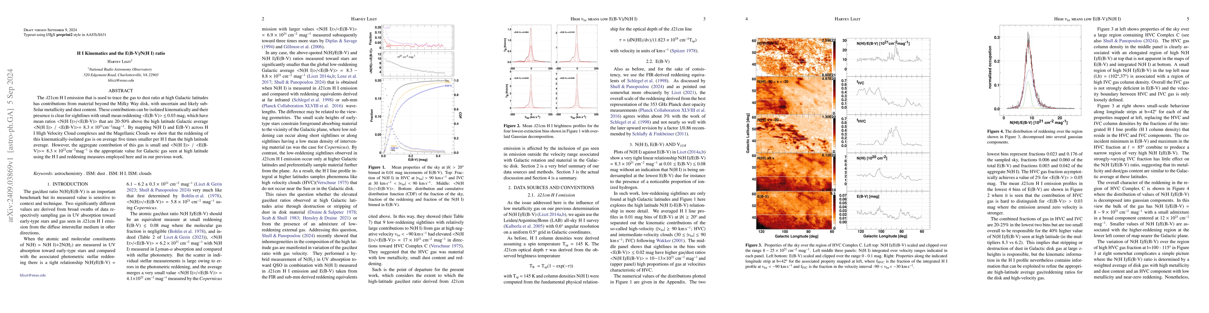 Thumbnail for H I Kinematics and the E(B-V)/N(H I) ratio