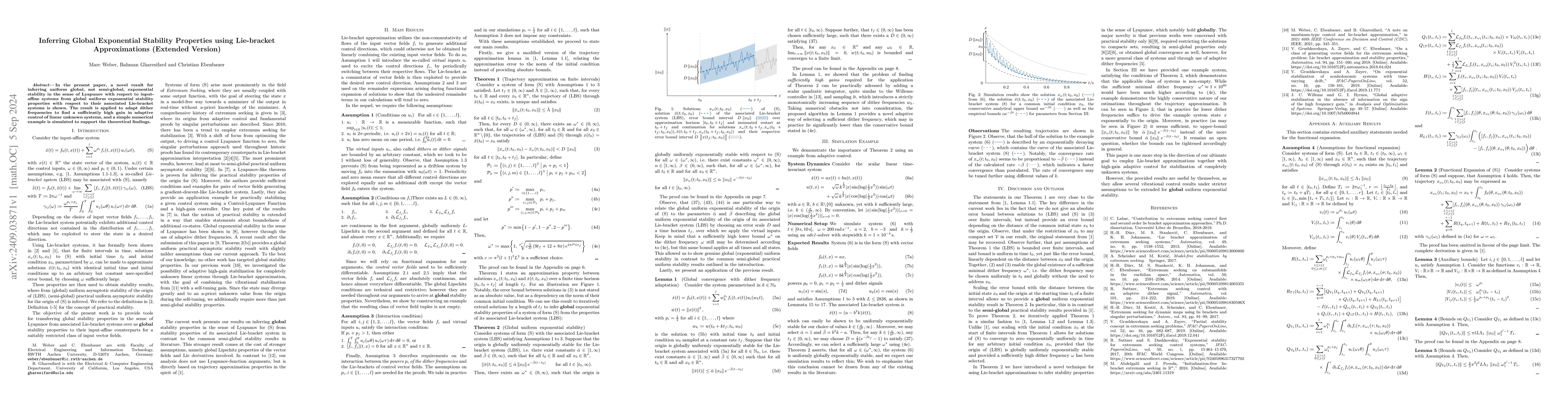 Thumbnail for Inferring Global Exponential Stability Properties using Lie-bracket
  Approximations