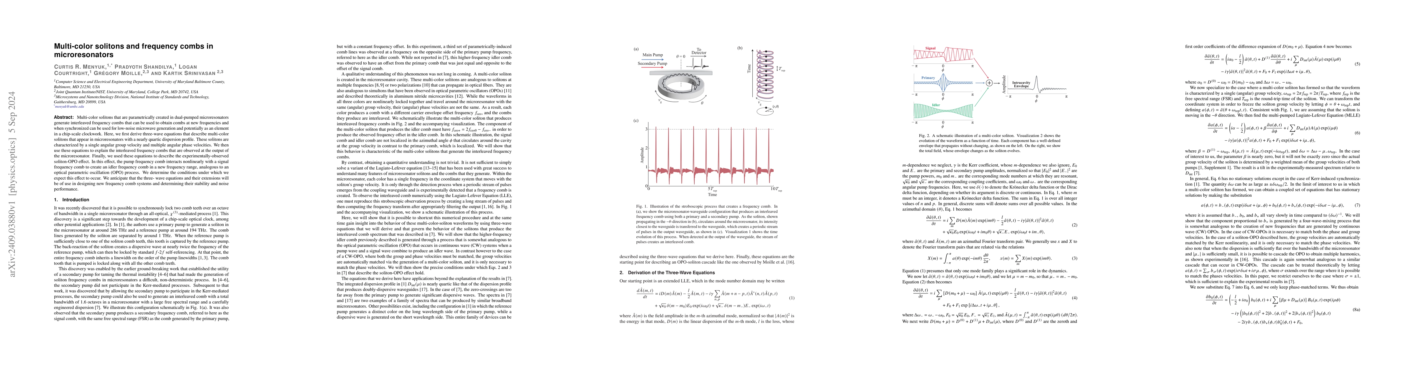 Thumbnail for Multi-color solitons and frequency combs in microresonators