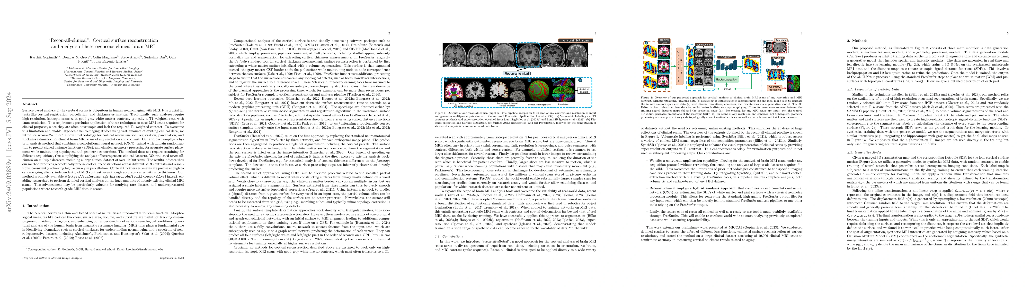 Thumbnail for Recon-all-clinical: Cortical surface reconstruction and analysis of
  heterogeneous clinical brain MRI