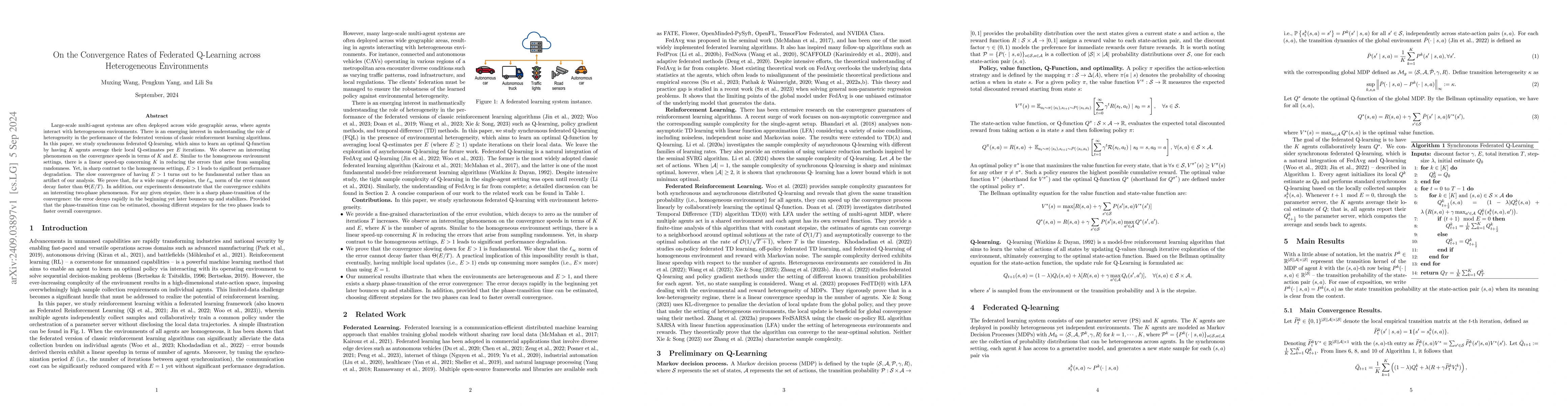 Thumbnail for On the Convergence Rates of Federated Q-Learning across Heterogeneous
  Environments