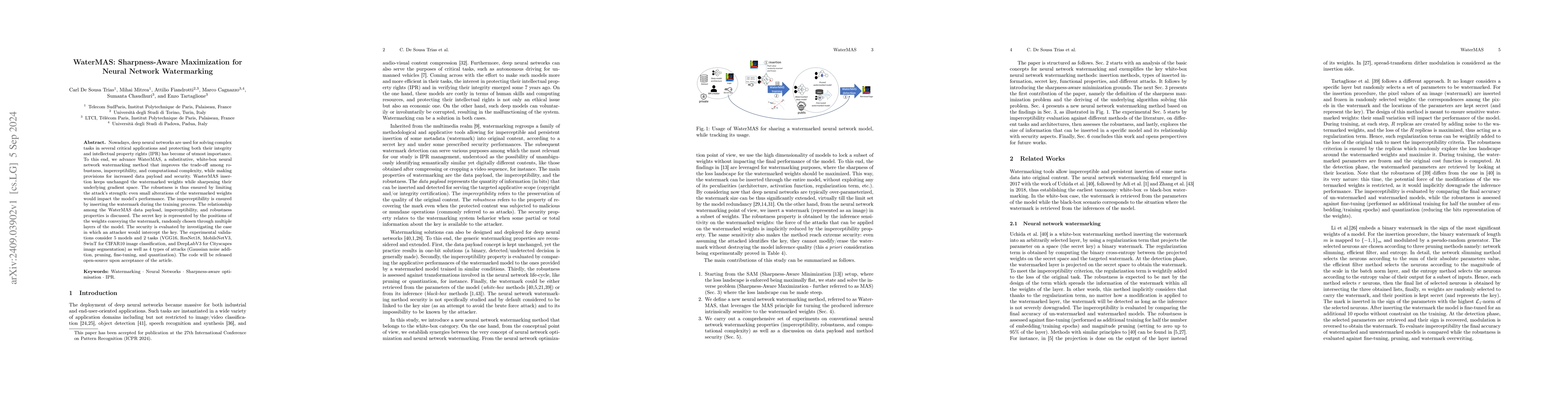 Thumbnail for WaterMAS: Sharpness-Aware Maximization for Neural Network Watermarking