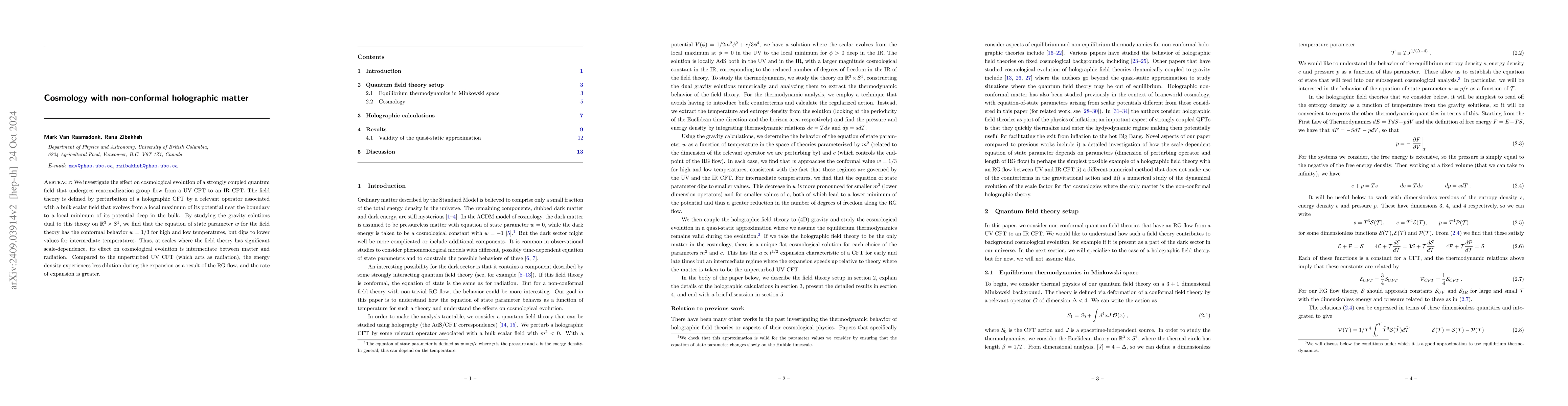 Thumbnail for Cosmology with non-conformal holographic matter