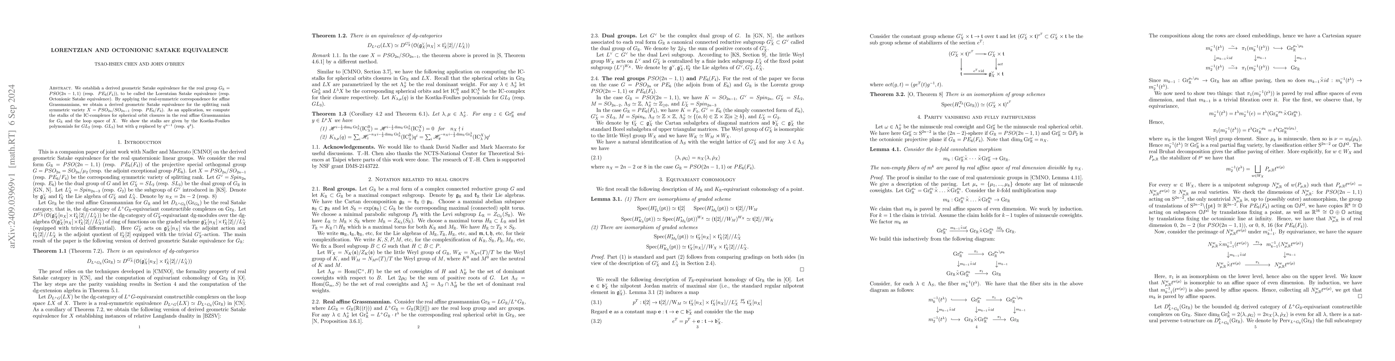 Thumbnail for Lorentzian and Octonionic Satake equivalence
