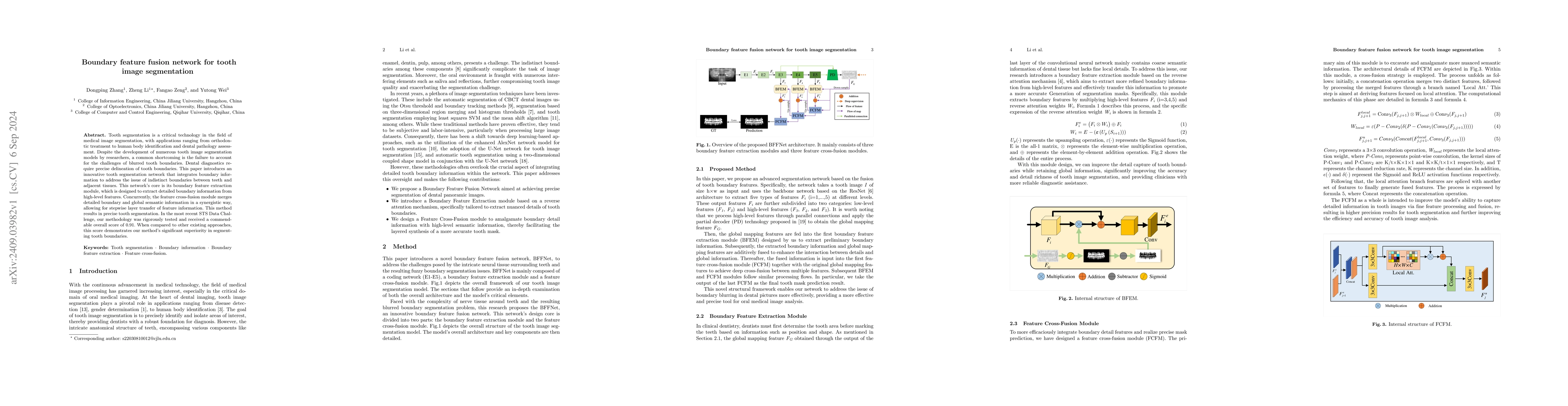 Thumbnail for Boundary feature fusion network for tooth image segmentation