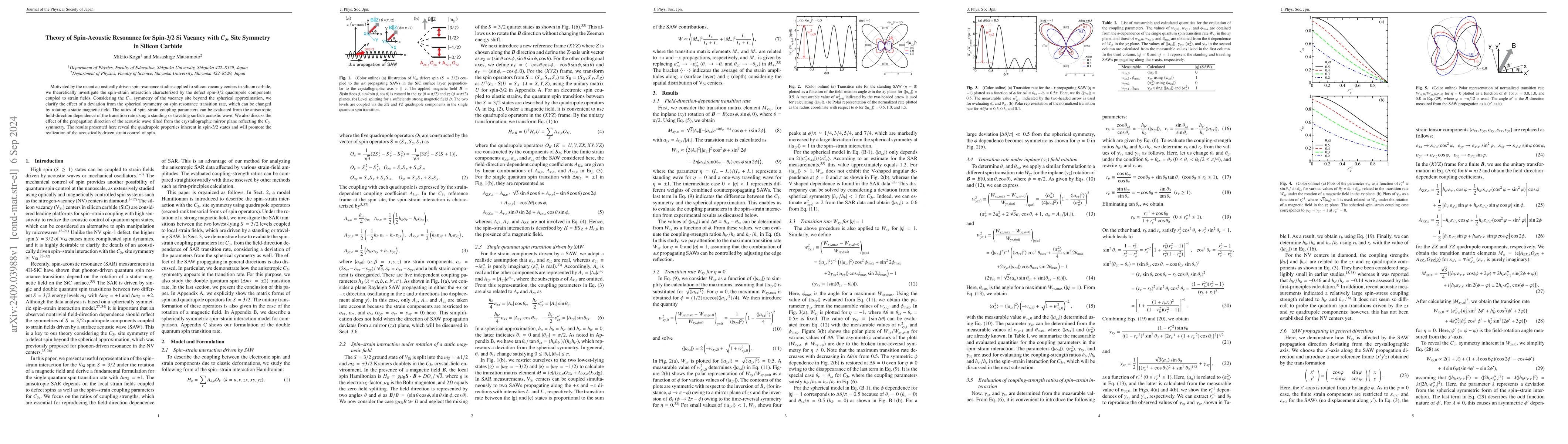 Thumbnail for Theory of Spin-Acoustic Resonance for Spin-3/2 Si Vacancy with $C_{3v}$
  Site Symmetry in Silicon Carbide