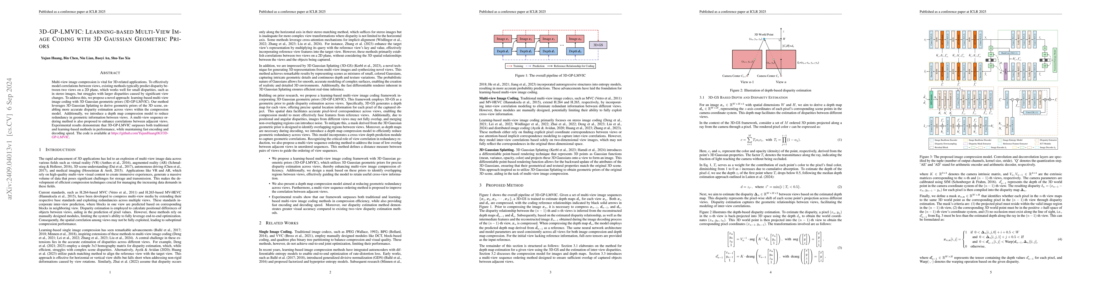 Thumbnail for 3D-GP-LMVIC: Learning-based Multi-View Image Coding with 3D Gaussian
  Geometric Priors