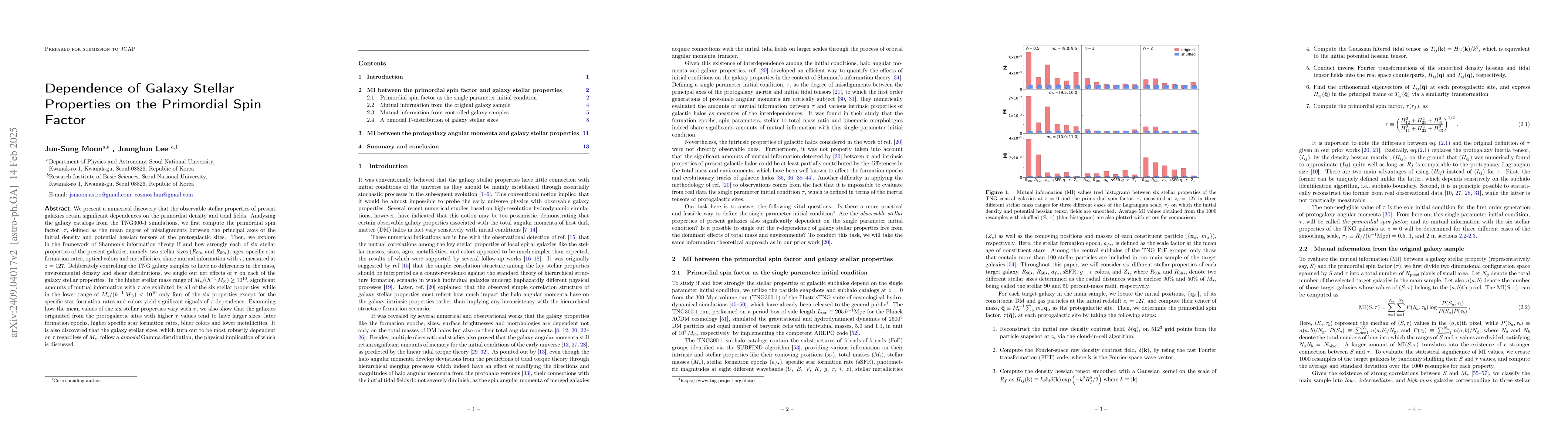Thumbnail for Dependence of Galaxy Stellar Properties on the Primordial Spin Factor
