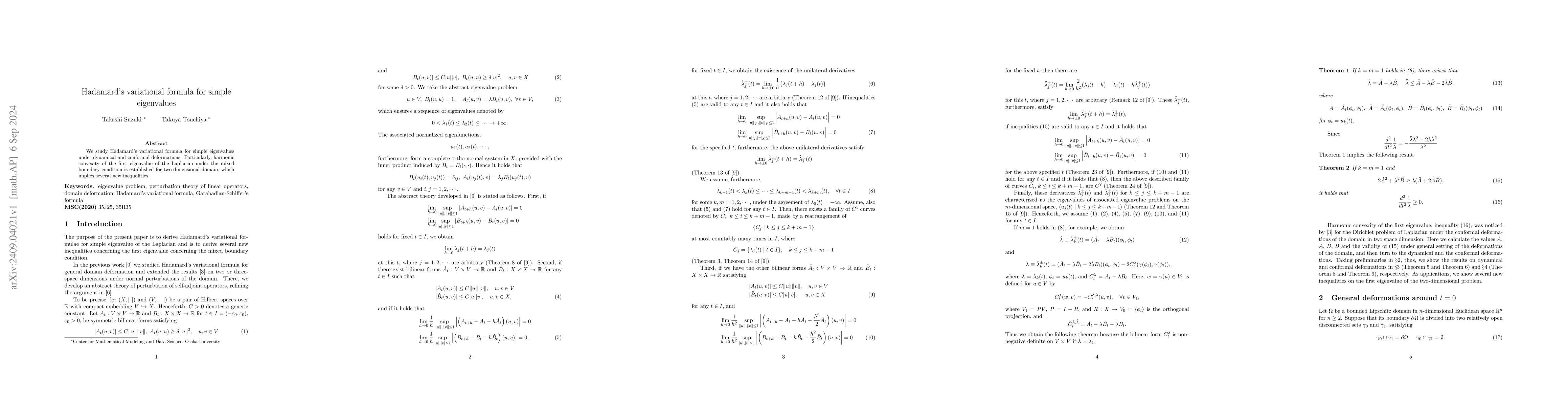 Thumbnail for Hadamard's variational formula for simple eigenvalues
