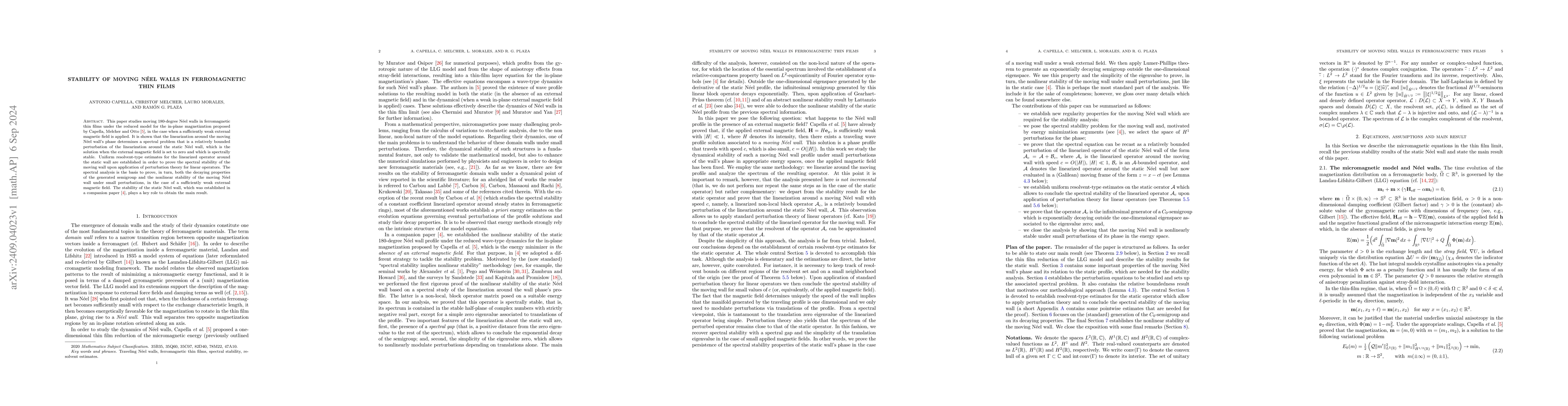 Thumbnail for Stability of moving Néel walls in ferromagnetic thin films