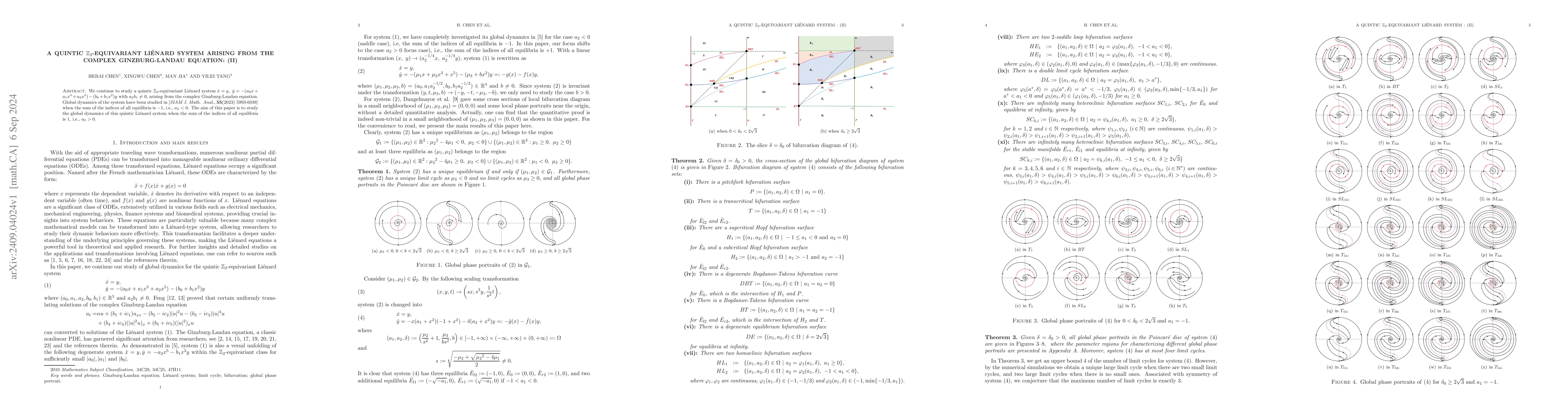 Thumbnail for A quintic Z2-equivariant Liénard system arising from the complex
  Ginzburg-Landau equation: (II)