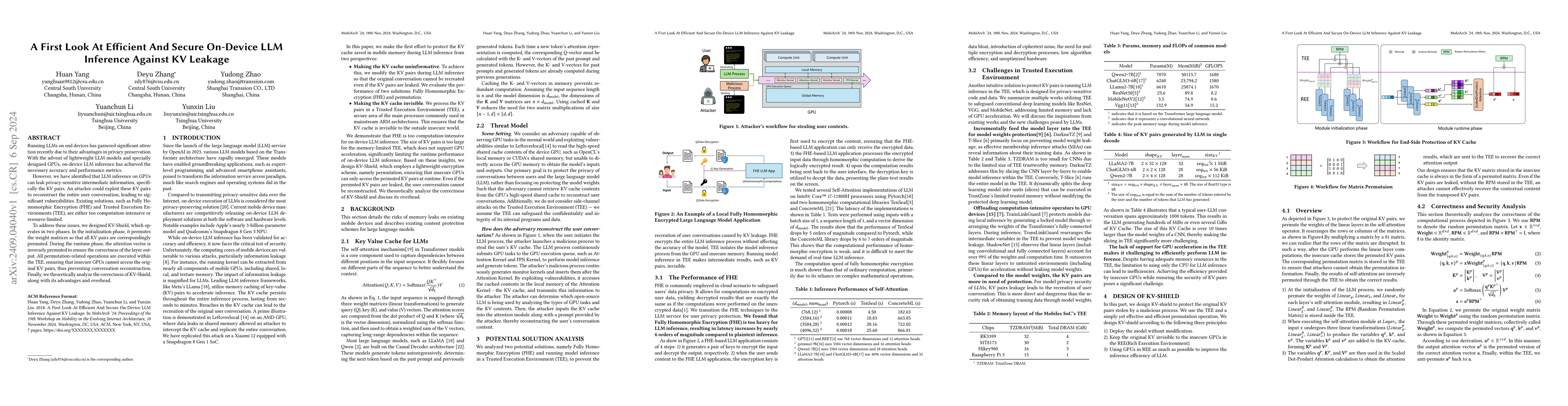 Thumbnail for A First Look At Efficient And Secure On-Device LLM Inference Against KV
  Leakage