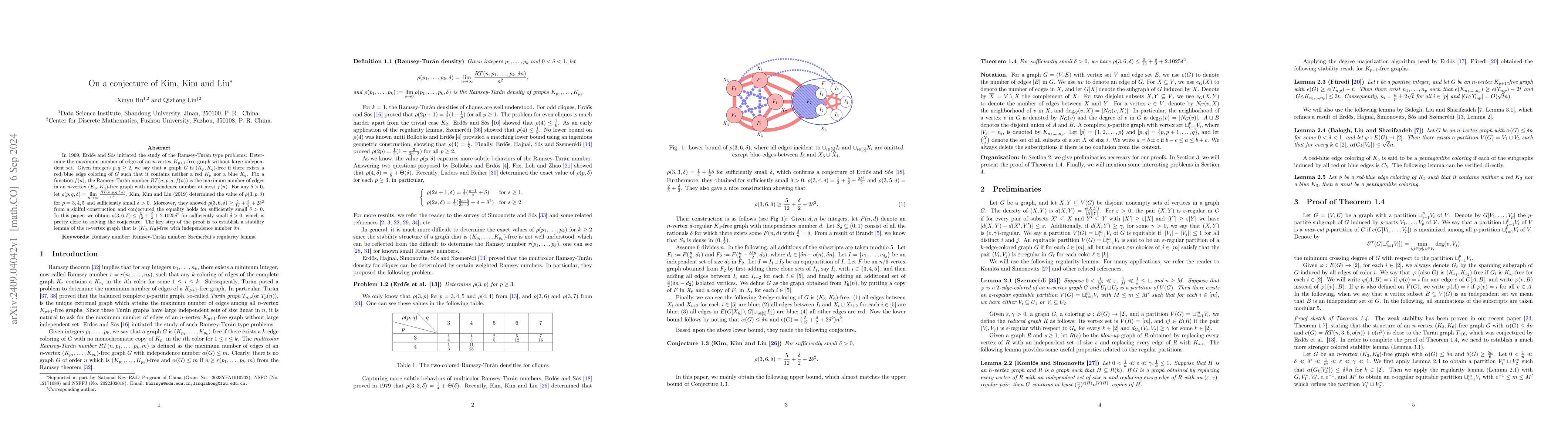 Thumbnail for On a conjecture of Kim, Kim and Liu