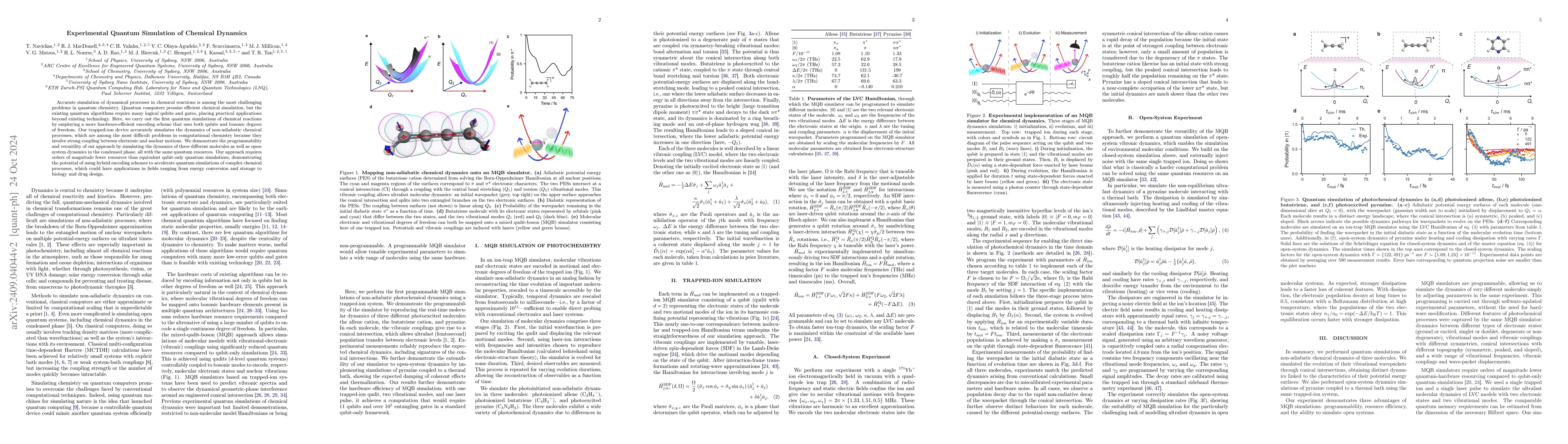 Thumbnail for Experimental Quantum Simulation of Chemical Dynamics