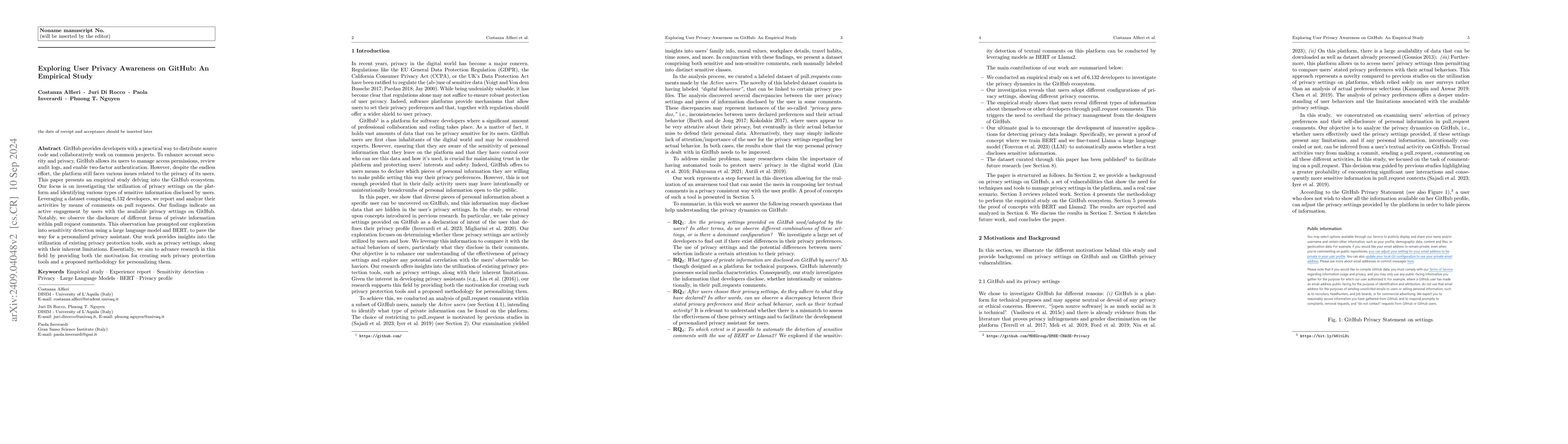 Thumbnail for Exploring User Privacy Awareness on GitHub: An Empirical Study