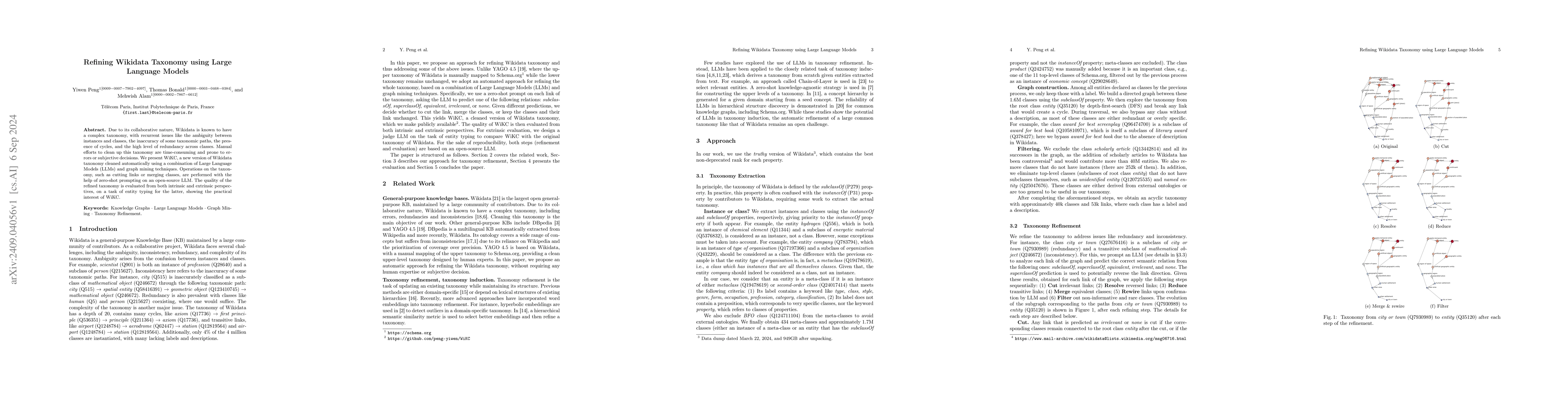 Thumbnail for Refining Wikidata Taxonomy using Large Language Models