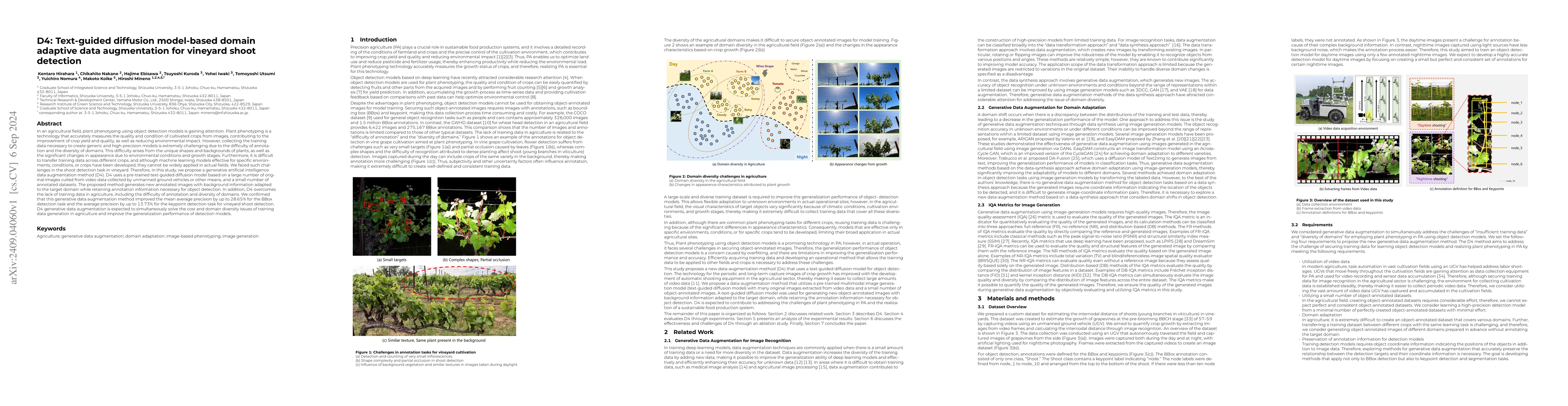 Thumbnail for D4: Text-guided diffusion model-based domain adaptive data augmentation
  for vineyard shoot detection