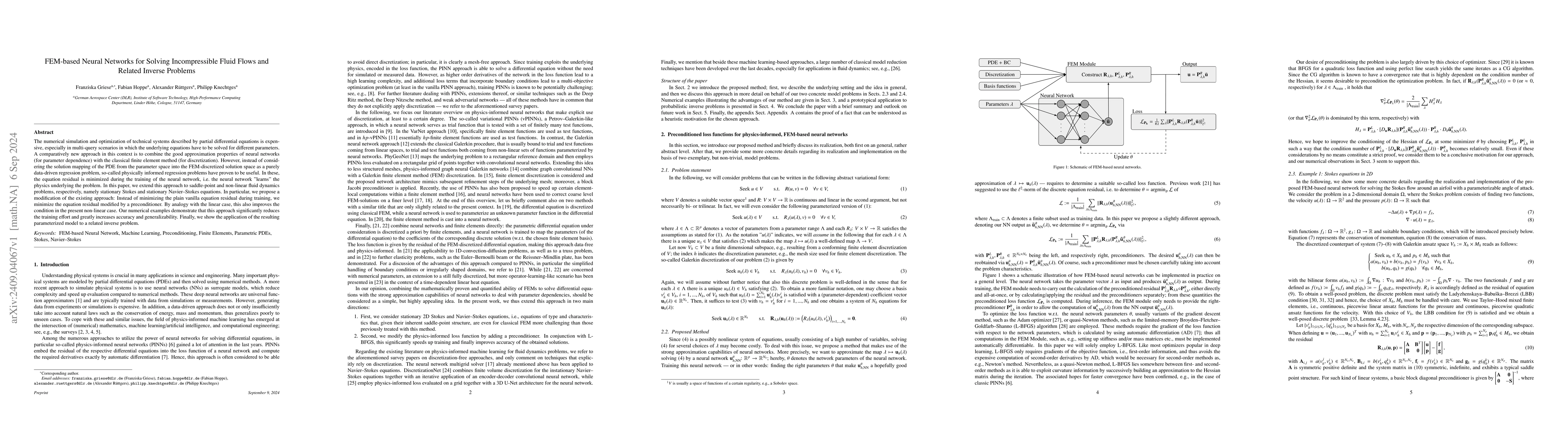 Thumbnail for FEM-based Neural Networks for Solving Incompressible Fluid Flows and
  Related Inverse Problems