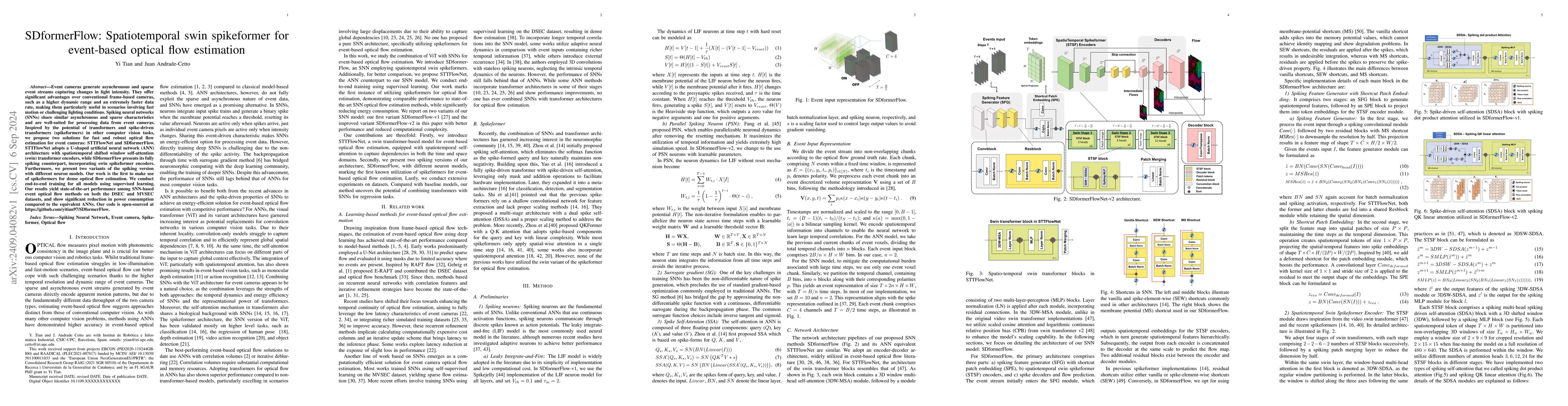 Thumbnail for SDformerFlow: Spatiotemporal swin spikeformer for event-based optical
  flow estimation