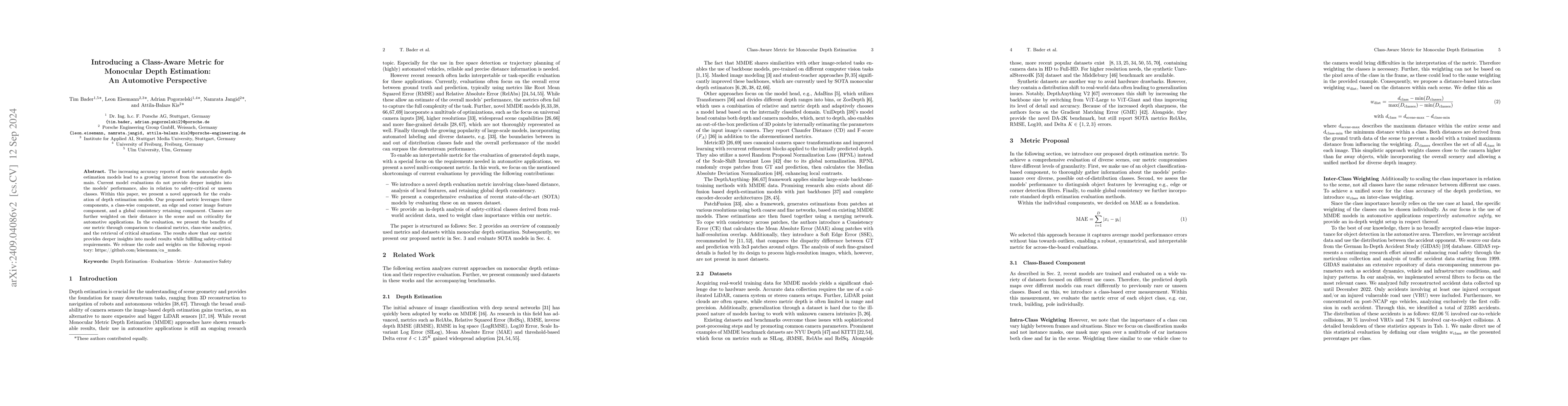Thumbnail for Introducing a Class-Aware Metric for Monocular Depth Estimation: An
  Automotive Perspective
