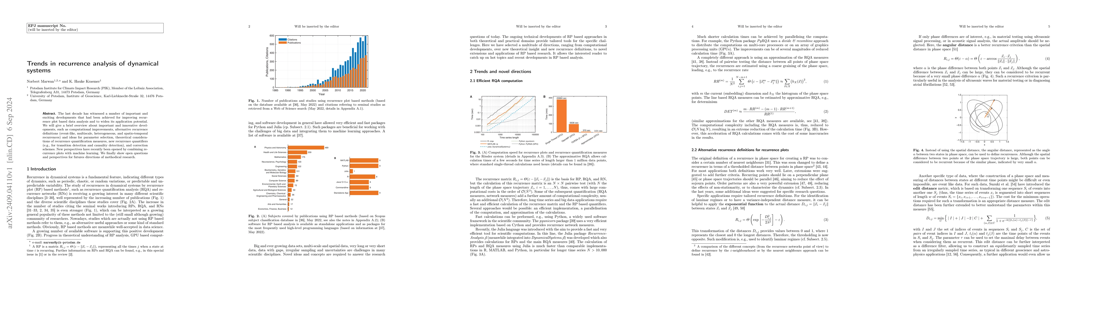 Thumbnail for Trends in recurrence analysis of dynamical systems