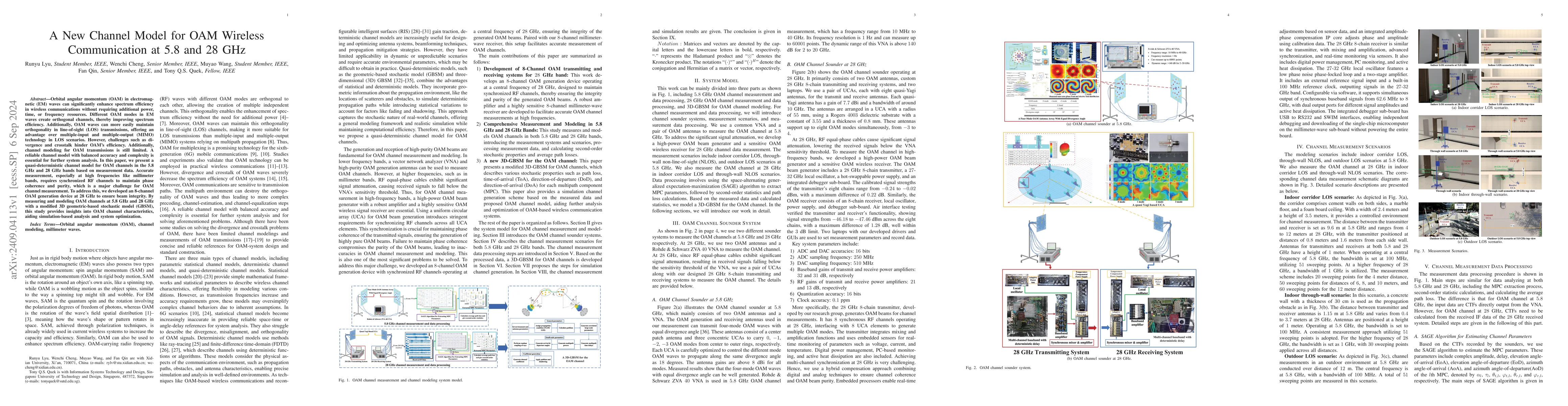 Thumbnail for A New Channel Model for OAM Wireless Communication at 5.8 and 28 GHz