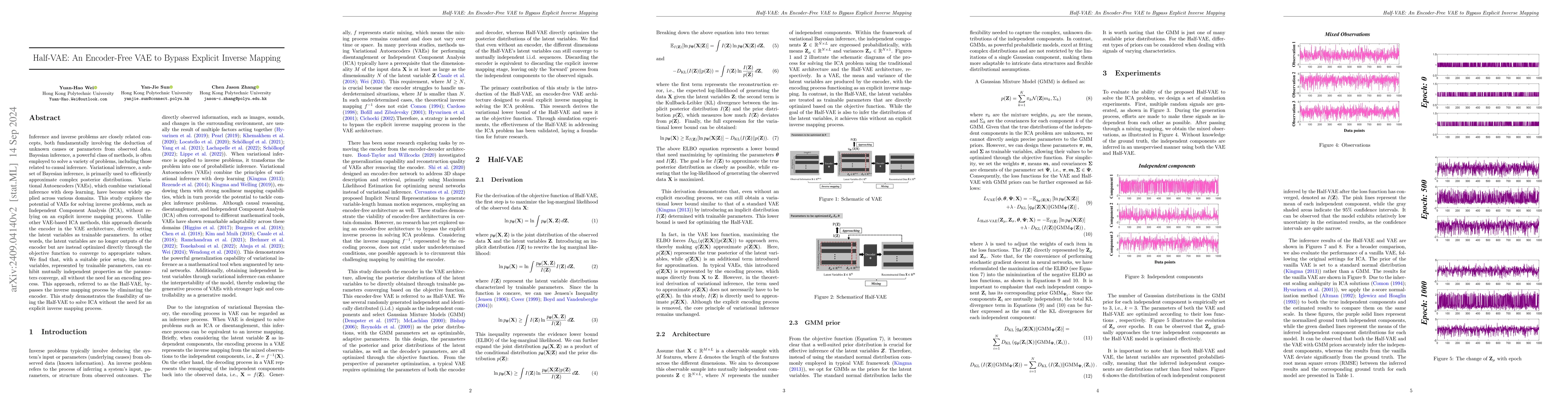 Thumbnail for Half-VAE: An Encoder-Free VAE to Bypass Explicit Inverse Mapping