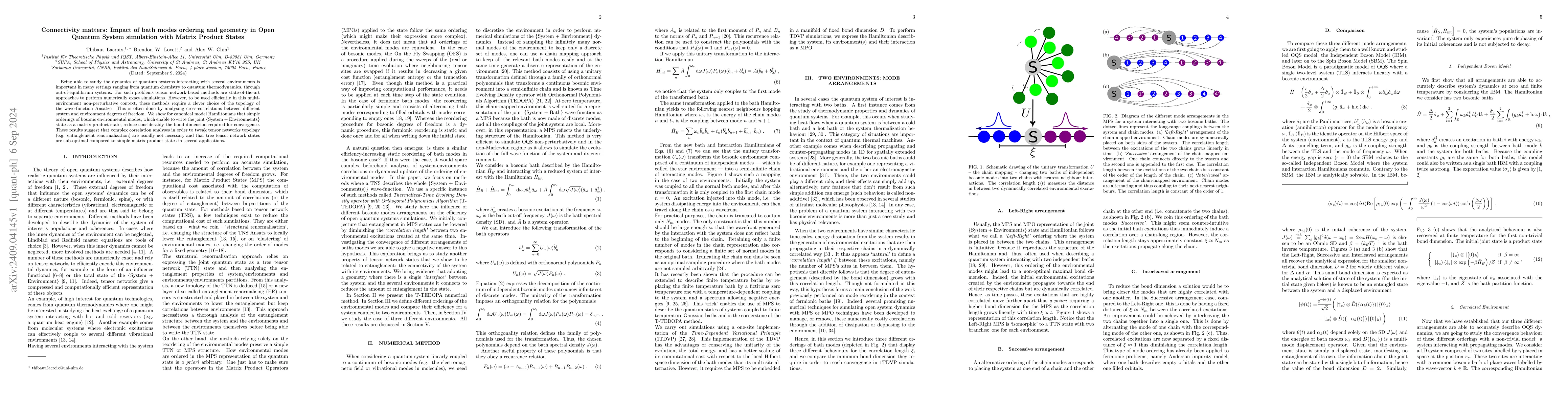 Thumbnail for Connectivity matters: Impact of bath modes ordering and geometry in Open
  Quantum System simulation with Matrix Product States