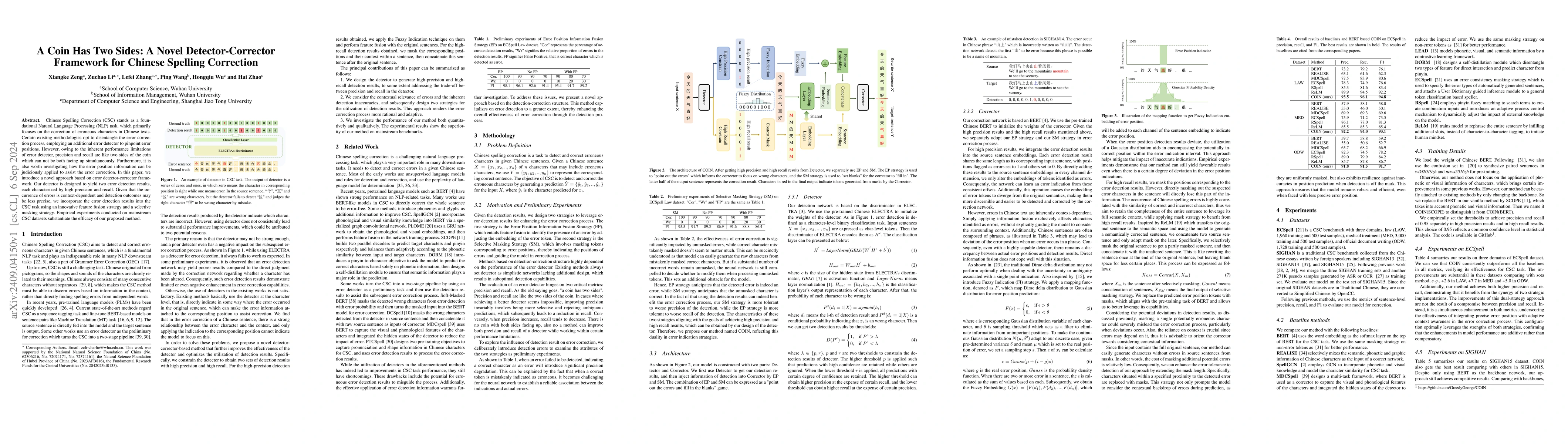 Thumbnail for A Coin Has Two Sides: A Novel Detector-Corrector Framework for Chinese
  Spelling Correction
