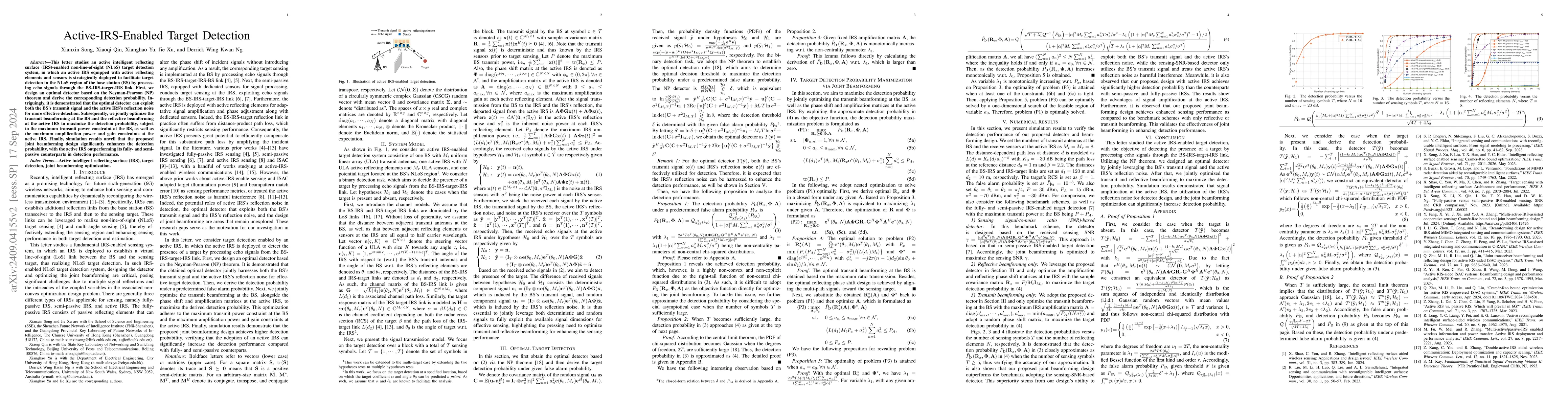 Thumbnail for Active-IRS-Enabled Target Detection