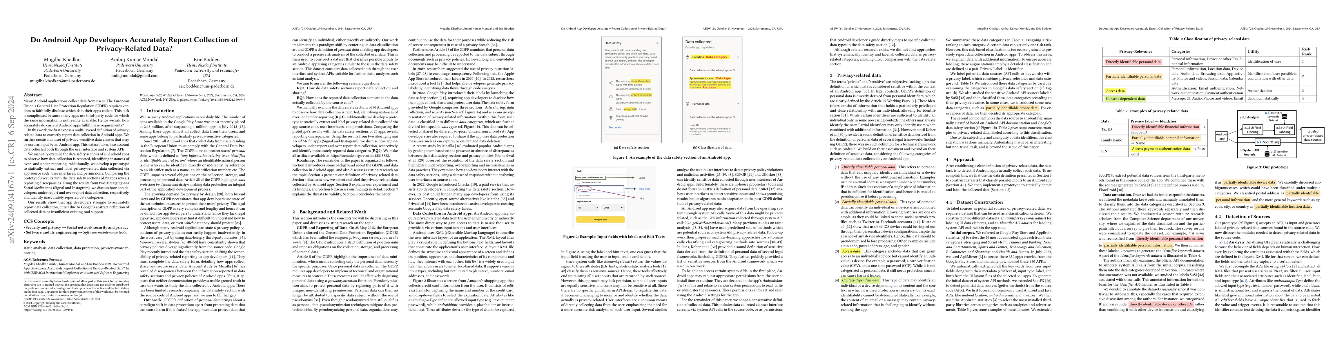 Thumbnail for Do Android App Developers Accurately Report Collection of
  Privacy-Related Data?