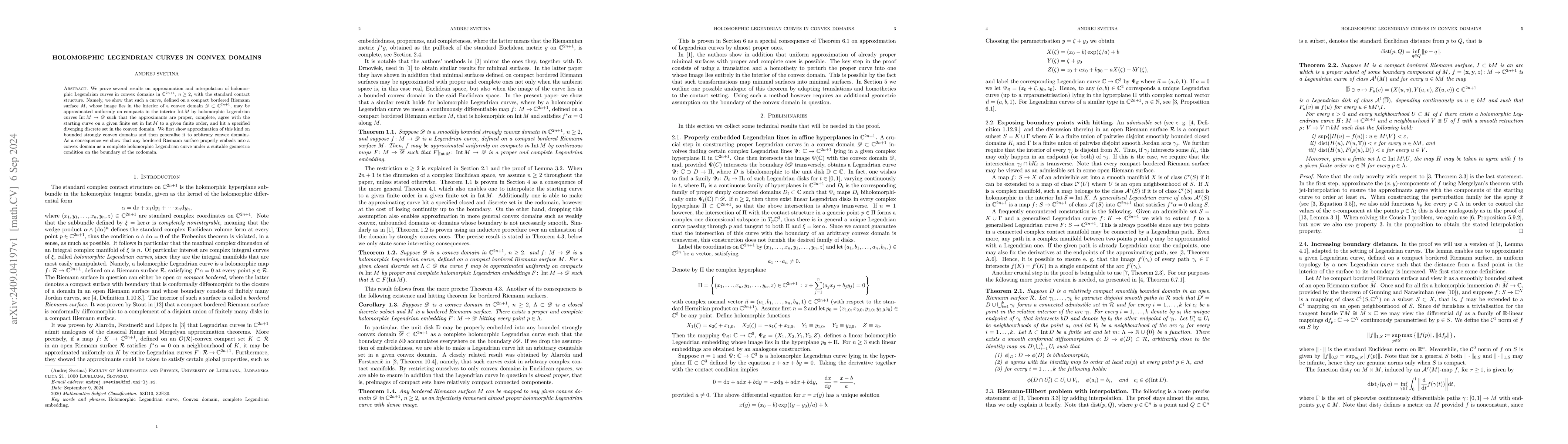 Thumbnail for Holomorphic Legendrian curves in convex domains
