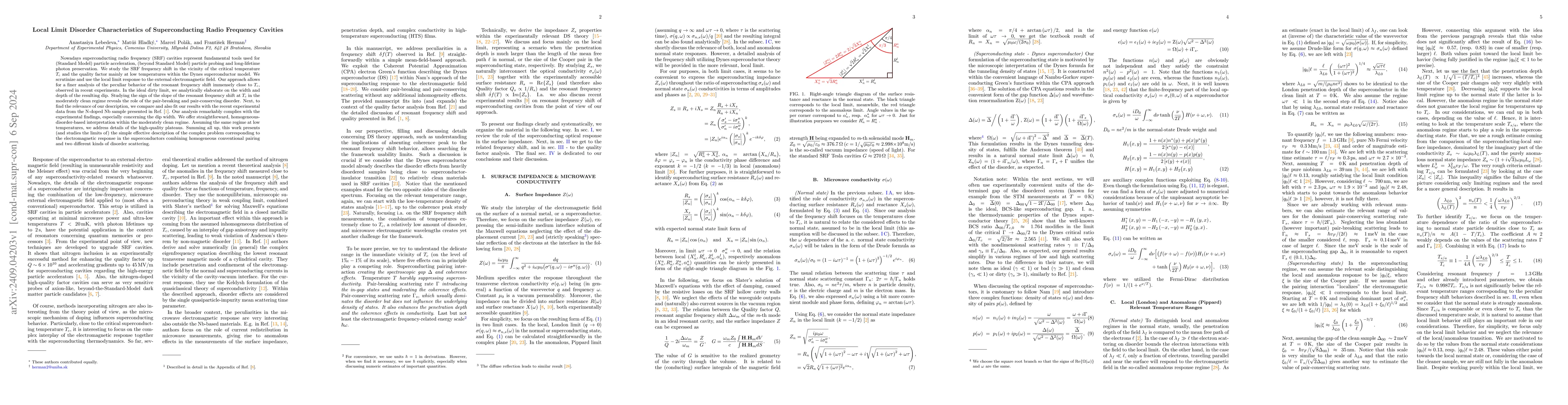 Thumbnail for Local Limit Disorder Characteristics of Superconducting Radio Frequency
  Cavities