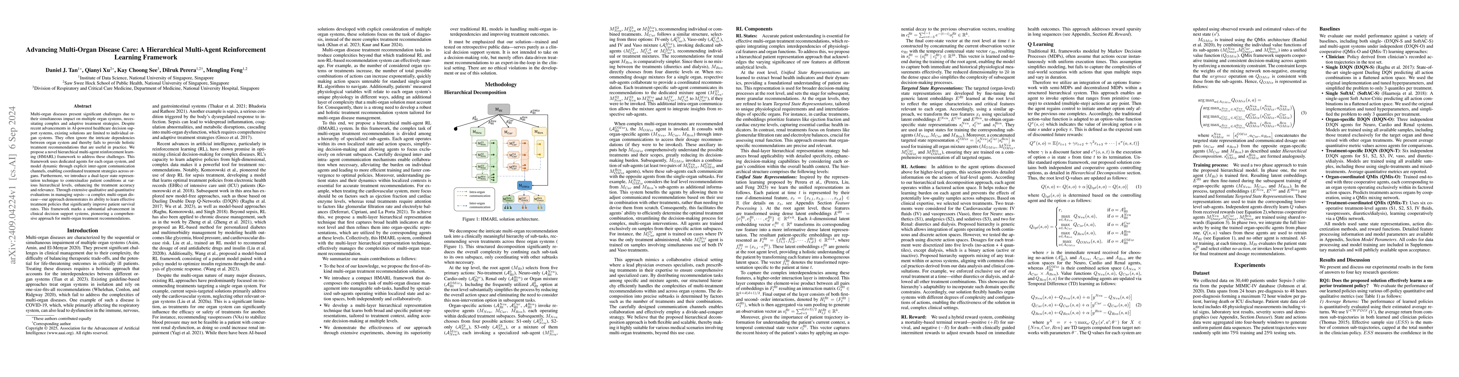 Thumbnail for Advancing Multi-Organ Disease Care: A Hierarchical Multi-Agent
  Reinforcement Learning Framework