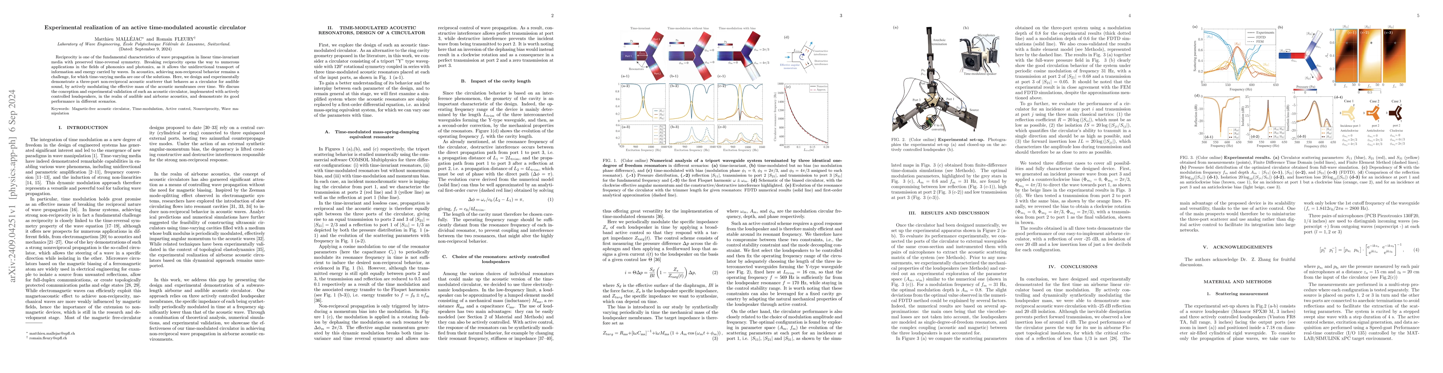 Thumbnail for Experimental realization of an active time-modulated acoustic circulator