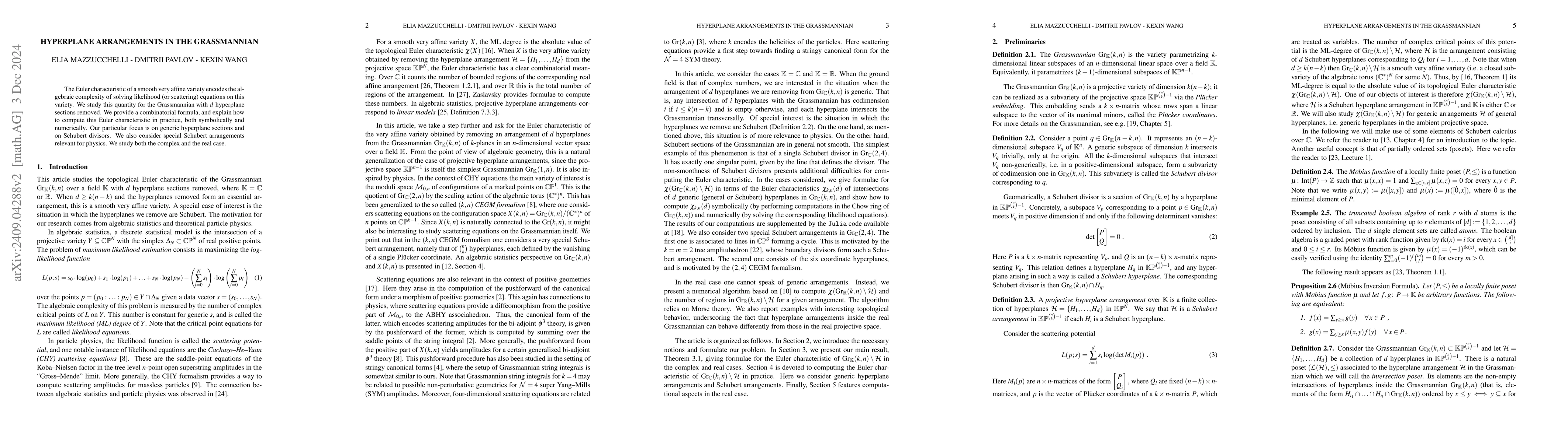 Thumbnail for Hyperplane Arrangements in the Grassmannian