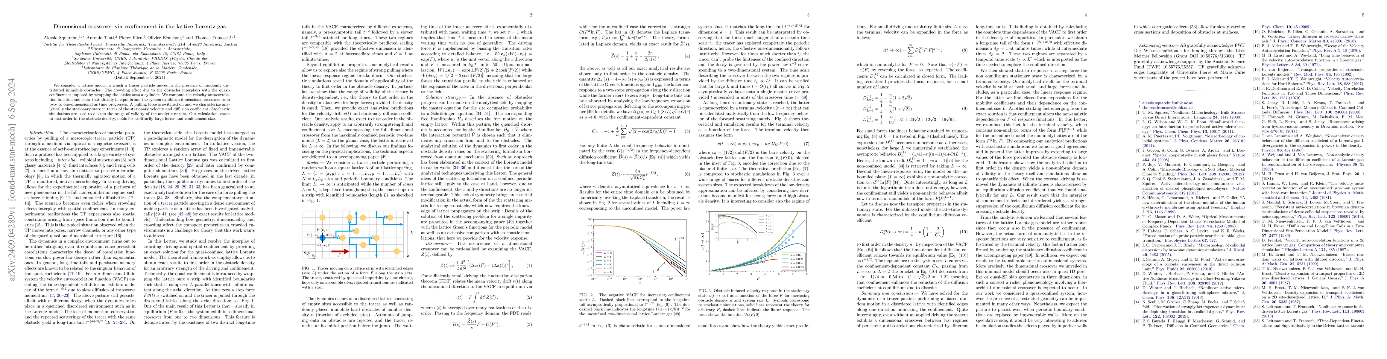Thumbnail for Dimensional crossover via confinement in the lattice Lorentz gas