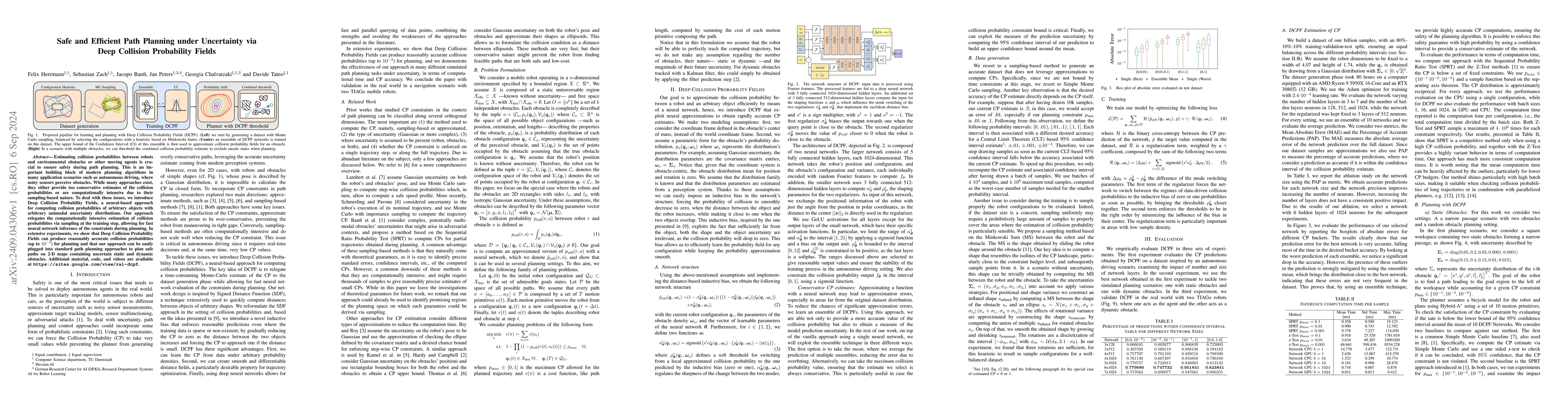 Thumbnail for Safe and Efficient Path Planning under Uncertainty via Deep Collision
  Probability Fields