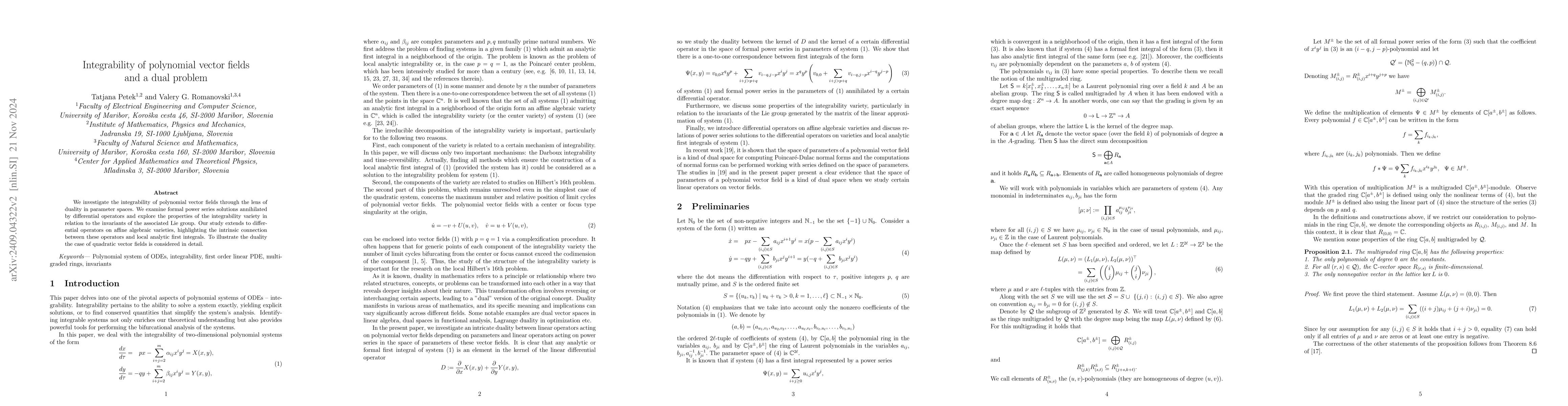 Thumbnail for Integrability of polynomial vector fields and a dual problem